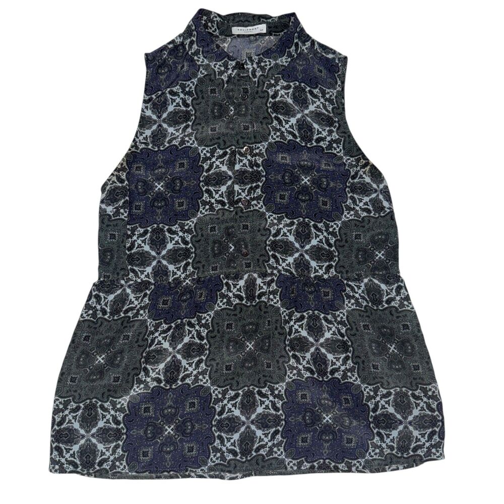 EUC Women's Equipment Hera Sleeveless Peplum Silk Top Size Small‎